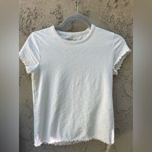 Madewell Lettuce Trim White T-Shirt Size Small